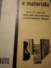 kniha Nauka o materiálu pro 2. a 3. ročník OU [odb. učilišť] a UŠ [učňovských škol] Učeb. obory zprac. dřeva a výroba hudeb. nástrojů, SNTL 1965