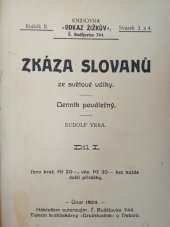 kniha Zkáza Slovanů ze světové války denník poválečný, Rudolf Vrba 1924
