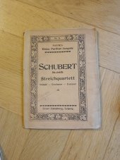 kniha Schubert Streichquartett  D-moll, No.11, Ernst Eulenburg 1900