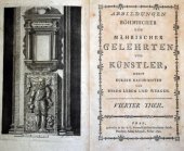 kniha Abbildungen Böhmischer und Mährischer Gelehrten und Künstler 4. díl nebst kurzen nachrichten von ihren leben und werken, Matthäus Adam Schmadl 1782