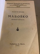 kniha Maroško Príhody detstva, Matica slovenská 1940