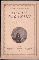 kniha Niccolò Paganini in memoriam 27.V.1840-27.V.1940, Melantrich 1940