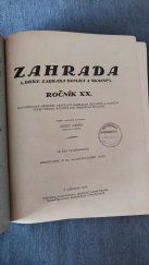 kniha Zahrada Dříve zahrada domácí a školní, Zahrady 1926