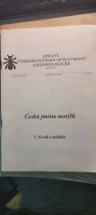 kniha Česká jména motýlů Zprávy Československé společnosti entomologické při ČSAV, ČS společnost entomologická 1992