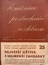 kniha Největší užitek z nejmenší zahrádky, Český rozhlas 1941