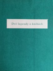 kniha Dvě legendy o knihách, Lidové závody tiskařské a nakladatelské 1934