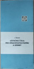 kniha Užitečná čísla pro zpracovatele papíru a lepenky, SNTL 1977