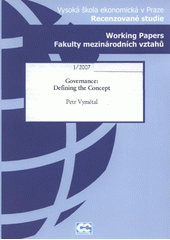 kniha Governance: defining the concept, Oeconomica 2007