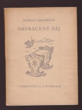 kniha Navrácený ráj, J.A. Verner 1939