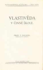 kniha Vlastivěda v činné škole, A. Šašek 1934