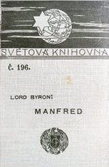 kniha Manfred Báseň dramatická, J. Otto 1901