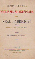 kniha Král Jindřich VI. historická hra v 5 jednáních, J. Otto 1912