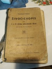 kniha Živočichopis 2 a 3 třída středních škol, R.Promgestra v Olomouci 1933