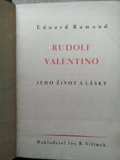 kniha Rudolf Valentino Jeho život a lásky, Jos. R. Vilímek 1927