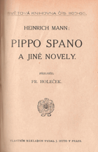 kniha Pippo Spano a jiné novely, J. Otto 1915