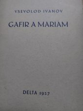 kniha Gafir a Mariam, V. Čechák 1927