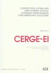 kniha Corruption, voting and employment status: evidence from Russian parliamentary elections, CERGE-EI 2010