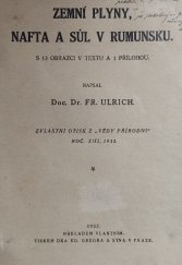 kniha Zemní plyny, nafta a sůl v Rumunsku, s.n. 1932