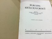 kniha Rukopis Králodvorský, Melantrich 1912