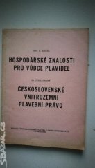 kniha Hospodářské znalosti pro vůdce plavidel, Čs. plavba labsko-oderská 1953