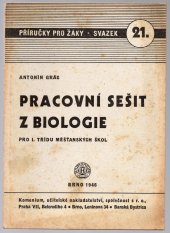 kniha Pracovní sešit z biologie pro I. třídu měšťanských škol, Komenium 1946