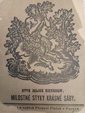 kniha Milostné styky krásné Sáry, Přemysl Plaček 1917