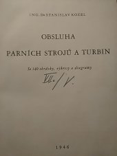 kniha Obsluha parních strojů a turbin, Orbis 1946