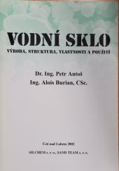 kniha Vodní sklo výroba, struktura, vlastnosti a použití, Silchem 2002