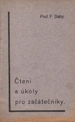 kniha Čtení a úkoly pro začátečníky I. část, - Tvoření slov - příručka k učebnici těsnopisu., F. Slabý 1935