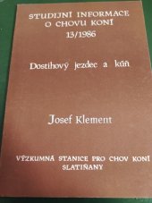 kniha Studijní informace o chovu koní. 13, Výzkumná stanice pro chov koní 1986