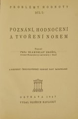 kniha Problémy hodnoty. Díl I, - Poznání, hodnocení a tvoření norem, Oldřich Havlický 1947