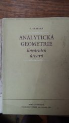 kniha Analytická geometrie lineárních útvarů, Československá akademie věd 1956