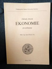 kniha Základy obecné ekonomie pro pedagogy, Univerzita Karlova, Pedagogická fakulta 1994