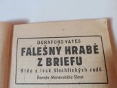 kniha Falešný hrabě z Briefu Bída a lesk šlechtických rodů , Moravské Slovo 1900