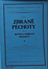 kniha ZBRANĚ PĚCHOTY, Díl III. Granáty a puškové granáty, Československý vědecký ústav vojenský 1921