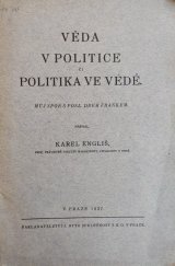 kniha Věda v politice či politika ve vědě můj spor s posl. Drem Franklem, J. Otto 1927