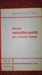 kniha Stručná metodika počtů pro učitelské ústavy, Státní nakladatelství 1935