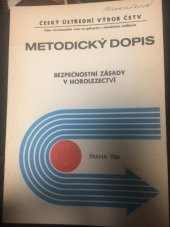 kniha Bezpečnostní zásady v horolezectví, ČÚV ČSTV 1984