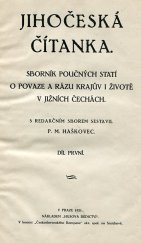 kniha Jihočeská čítanka Díl první sborník poučných statí o povaze a rázu krajův i životě v jižních Čechách., Husovo dědictví 1921