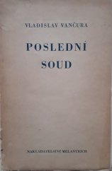 kniha Poslední soud román, Melantrich 1935