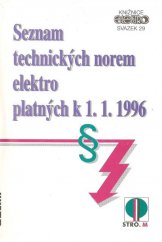 kniha Seznam technických norem elektro platných k 1.1.1996, STRO.M 1996