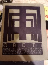 kniha Oběti [Památce československých legionářů v Italii popravených Rakousko-Uherskem], Čin 1922