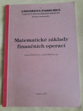 kniha Matematické základy finančních operací, Univerzita Pardubice 1997