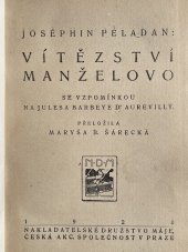 kniha Vítězství manželovo se vzpomínkou na Julesa Barbeye d'Aurevilly, Nakladatelské družstvo Máje 1920