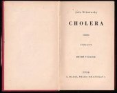 kniha Cholera Kniha prvá román., L. Mazáč 1934