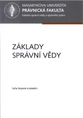 kniha Základy správní vědy, Masarykova univerzita Brno 2014