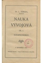 kniha Nauka vývojová. Díl I, - Eudarwinismus, Ludvík Tereba 1925