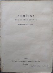 kniha Němčina pro devátý ročník pokusná učebnice, SPN 1960