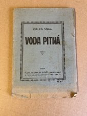 kniha Voda pitná, B. Kočí 1922