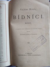 kniha BÍDNÍCI III. kniha Román, J. Otto 1897